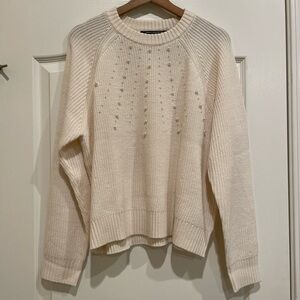 French Connection Cream Crew Neck Sweater